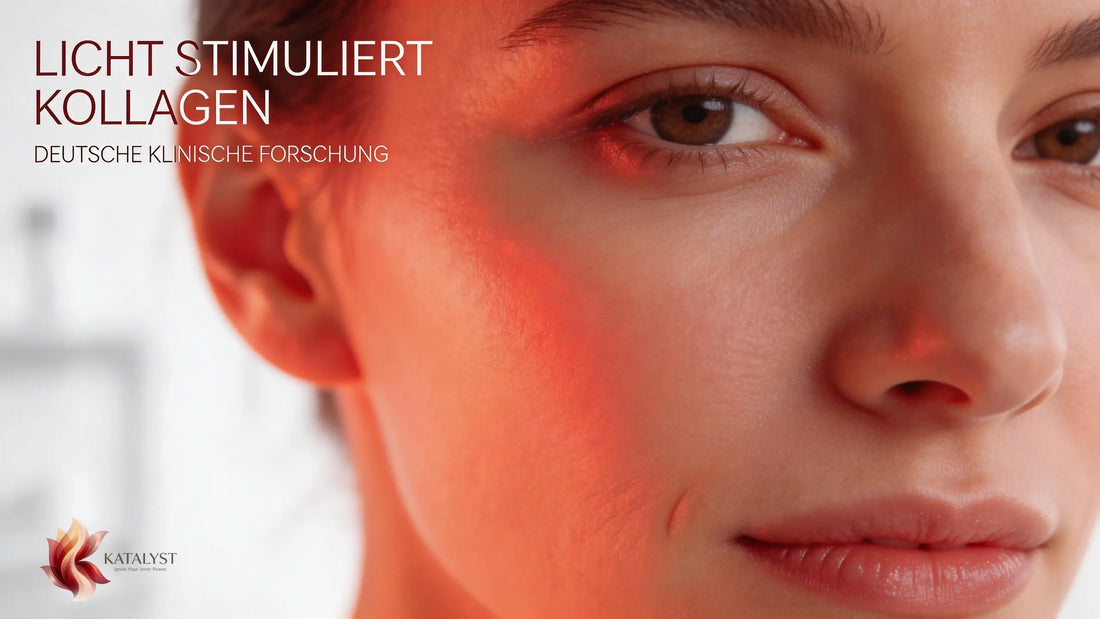 KATALYST red light therapy for collagen production and anti-aging — German clinical study by Wunsch and Matuschka on 660nm and 850nm photobiomodulation for skin firmness and youthful glow