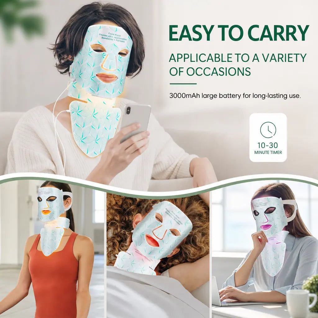 Katalyst 7-Color LED Face & Neck Mask — 8 Wavelengths, Soft Silicone
