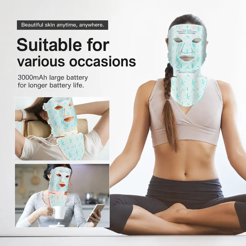Katalyst 7-Color LED Face & Neck Mask — 8 Wavelengths, Soft Silicone