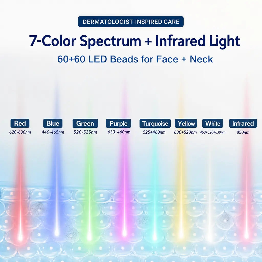 Katalyst 7-Color LED Face & Neck Mask — 8 Wavelengths, Soft Silicone