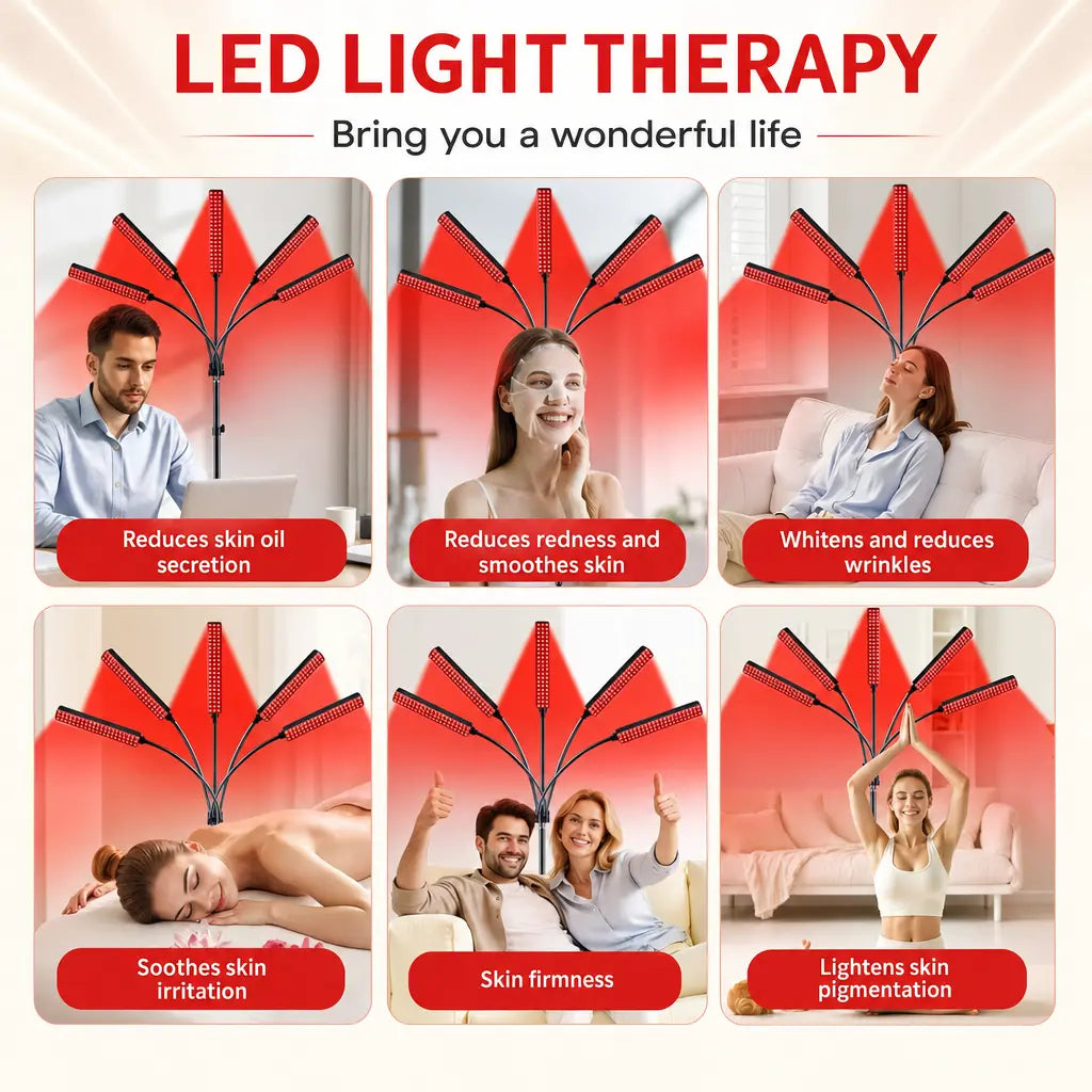 Katalyst 5-Head Red Light Therapy Lamp — 660nm & 850nm Dual Wavelength, Adjustable Floor Stand