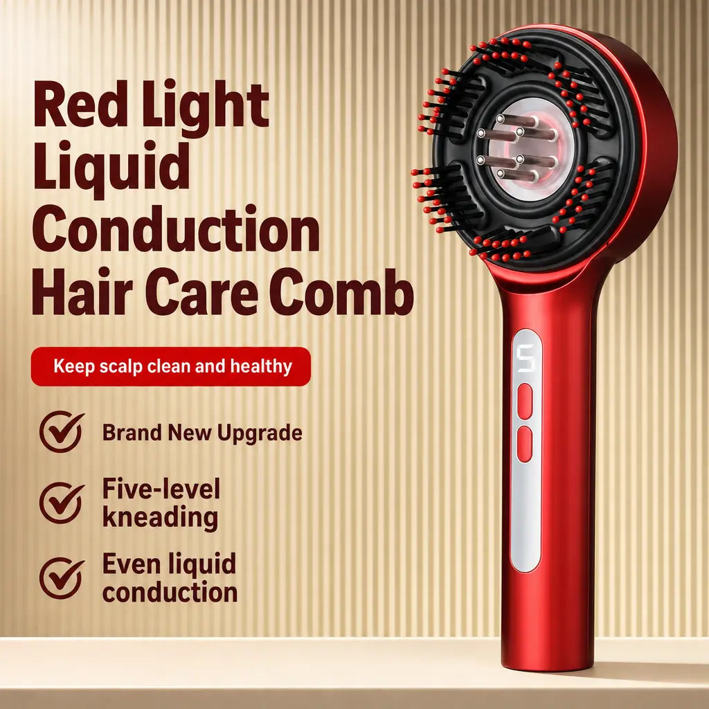 Katalyst S18 Red Light Hair Care Comb — 3 Lights, 5 Kneading Heads, Dual Angle