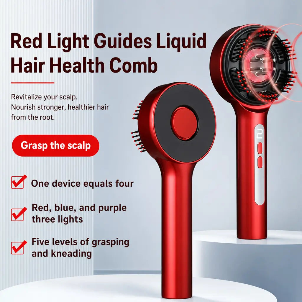 Katalyst S18 Red Light Hair Care Comb — 3 Lights, 5 Kneading Heads, Dual Angle
