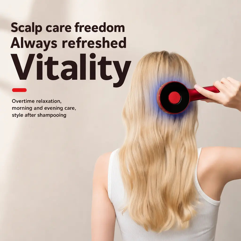 Katalyst S18 Red Light Hair Care Comb — 3 Lights, 5 Kneading Heads, Dual Angle