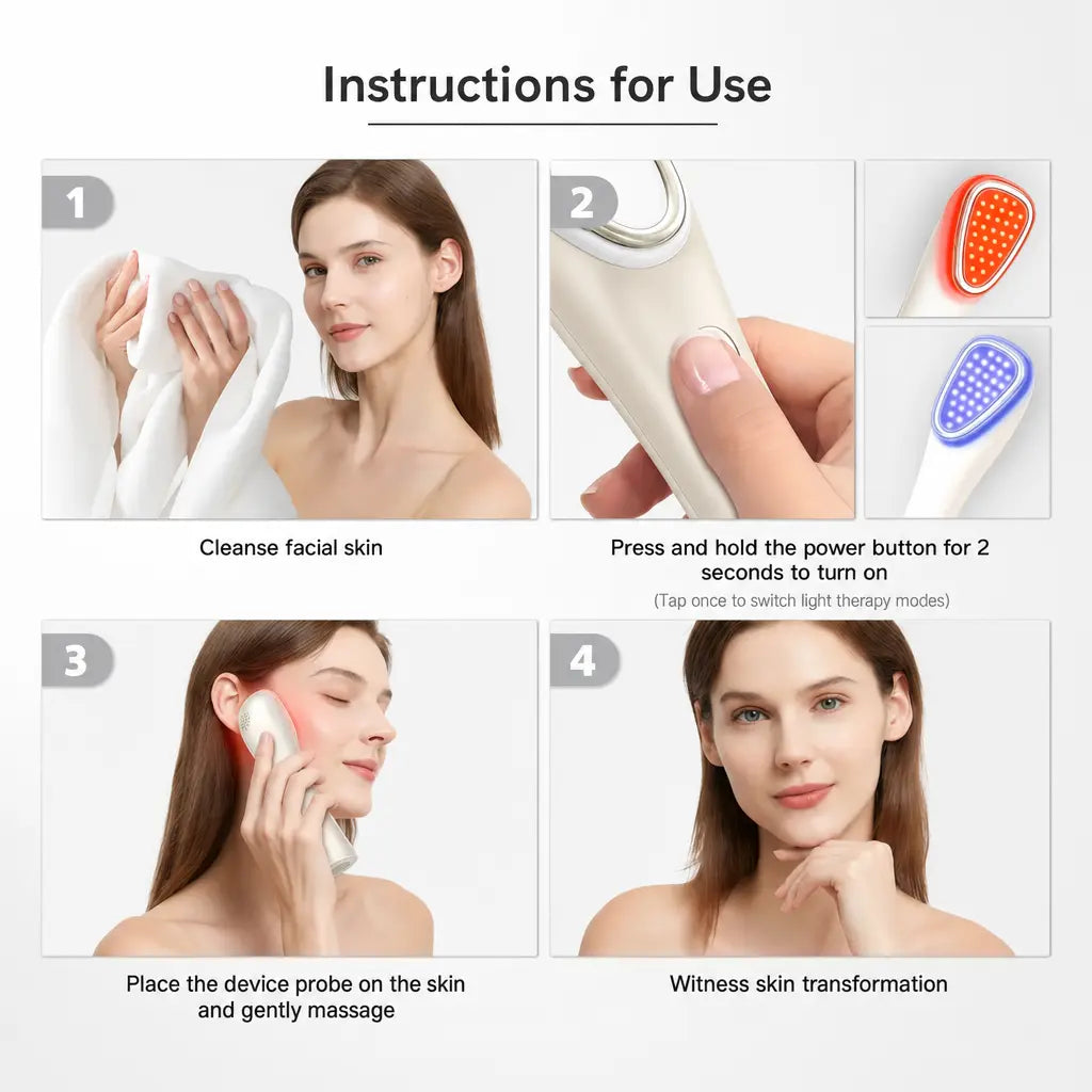Katalyst F3 Photon LED Beauty Wand — Red + Blue Light, Ultrasonic