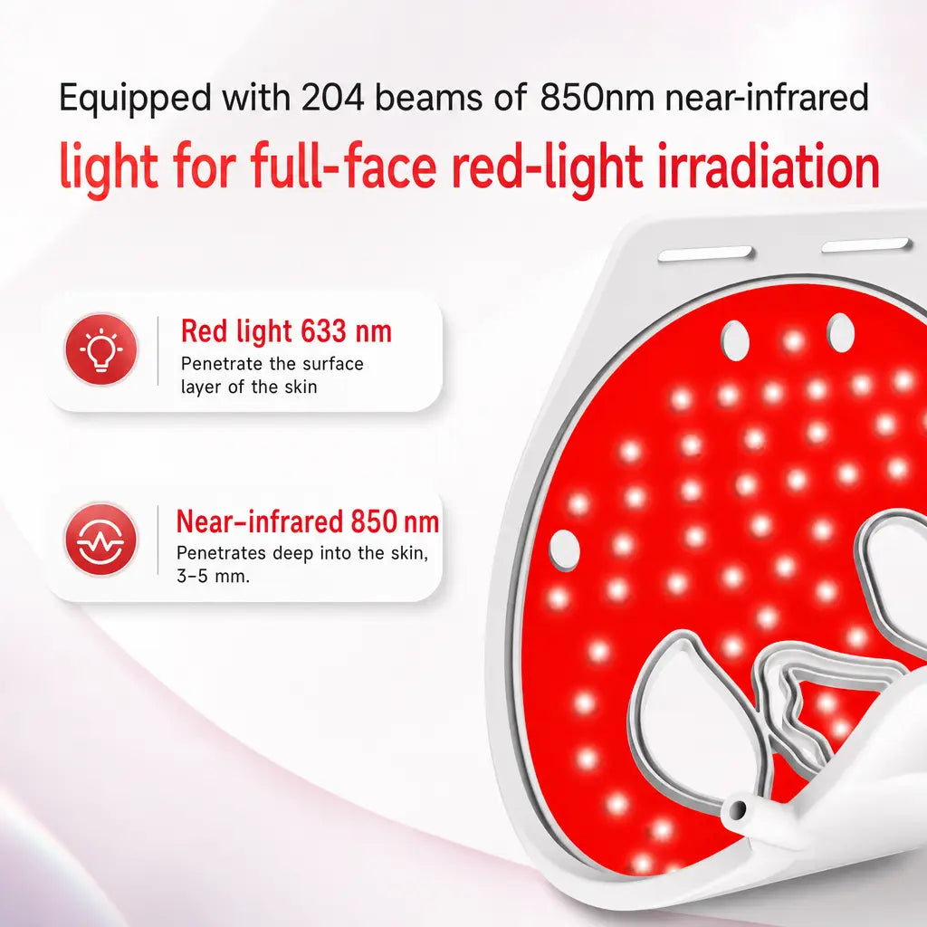 Katalyst LED Face & Neck Mask — 204 LEDs, 633nm + 850nm, 3 Energy Levels