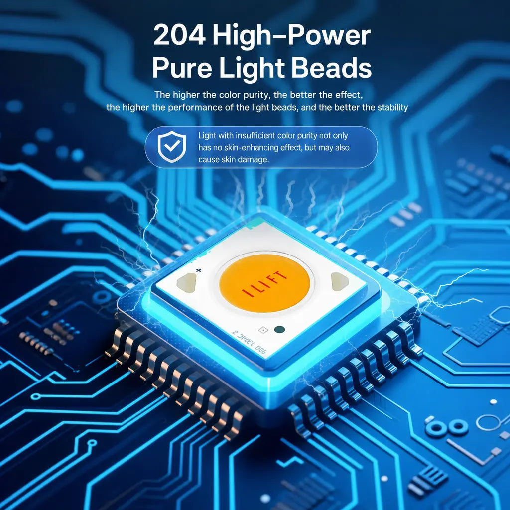 Katalyst LED Face & Neck Mask — 204 LEDs, 633nm + 850nm, 3 Energy Levels