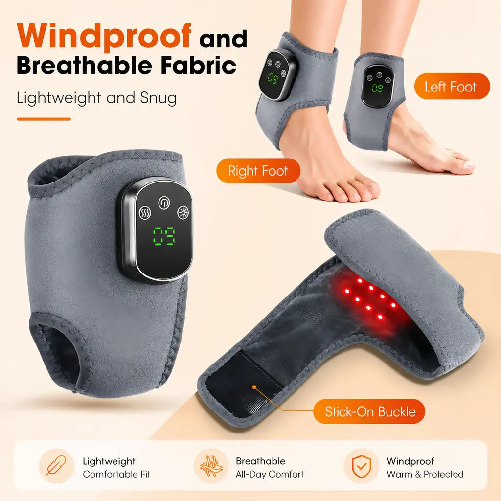 Katalyst Cordless Red Light Ankle Brace — 40 LEDs, Heat & Vibration
