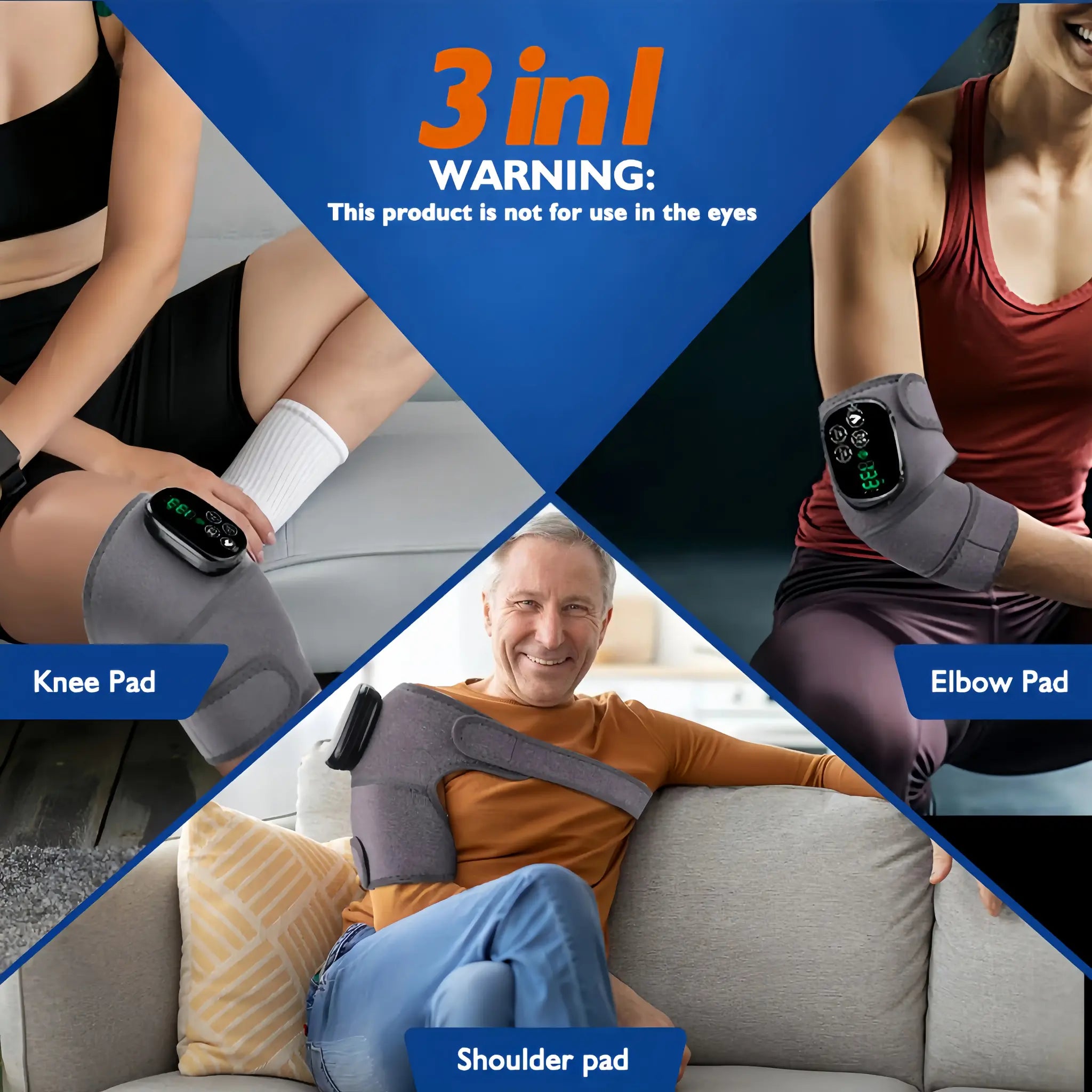 Cordless Red Light Therapy Device for Shoulder & Knee | 660nm & 850nm with Heat