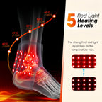 Cordless Red Light Therapy Ankle Brace with Heat & Vibration | 40pcs Triple-Core LEDs