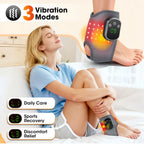 Cordless Red Light Therapy Ankle Brace with Heat & Vibration | 40pcs Triple-Core LEDs