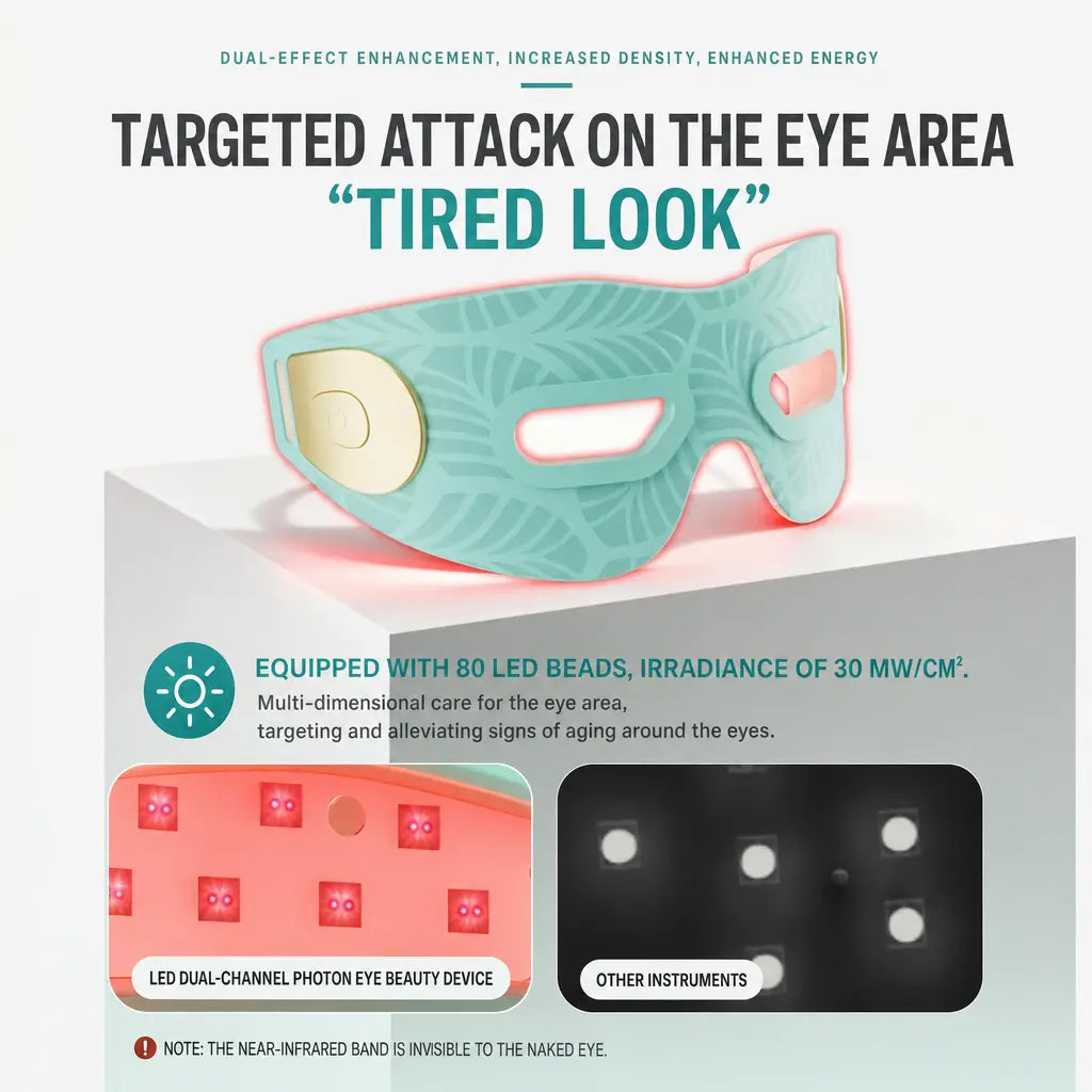 KATALYST M6 Silicone Eye Massager detail, showing the magnetic USB charging port and cordless power bank design.