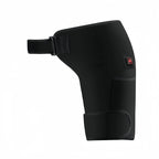 KATALYST Cordless Hip & Thigh Therapy Wrap in black suede finish with red flame control button and adjustable strap on white background