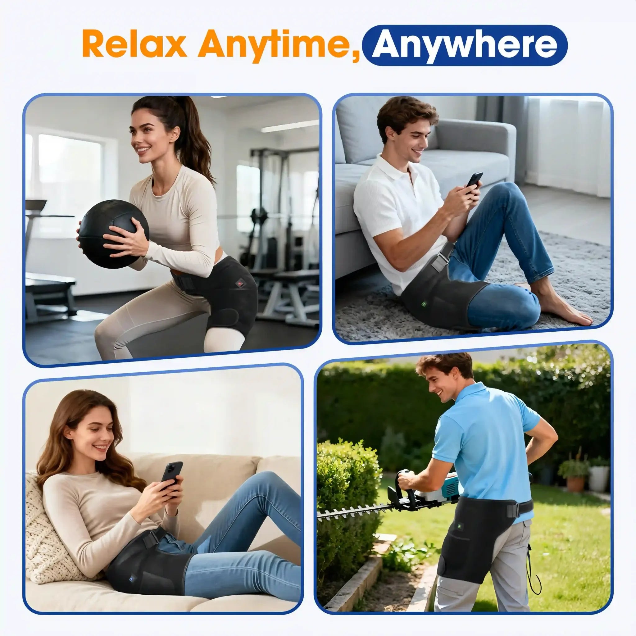 Cordless Hip Red Light Therapy Device with Heat & Vibration Massage