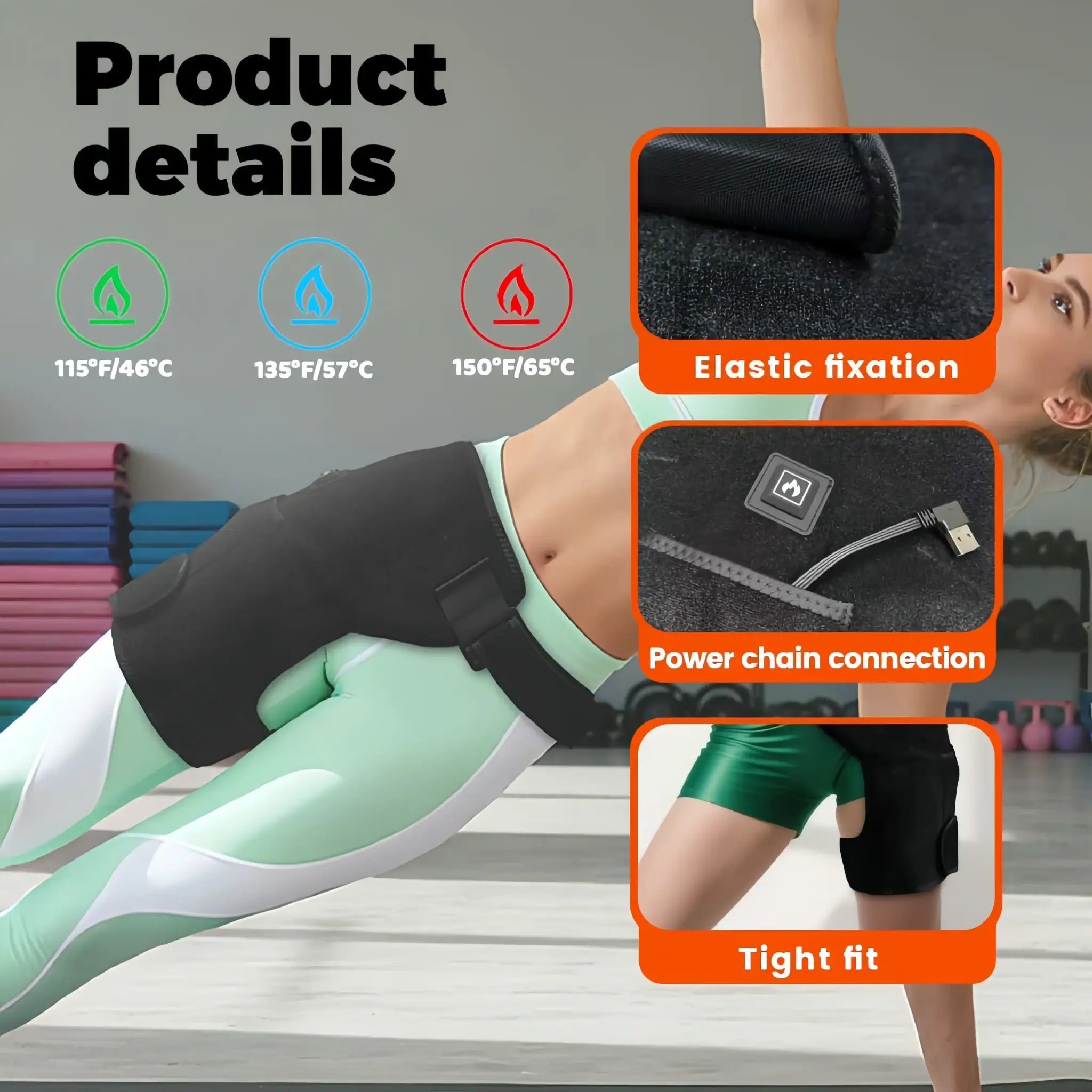 Cordless Hip Red Light Therapy Device with Heat & Vibration Massage