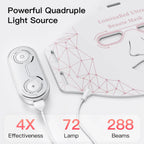 KATALYST LuminaRed ultra LED mask glowing in red on white background for four-wavelength light therapy.