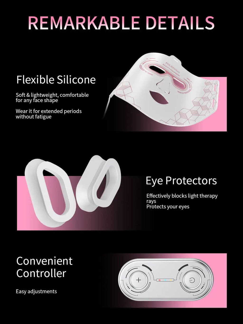 Katalyst LED Therapy Mask 288 LEDs - size and dimensions