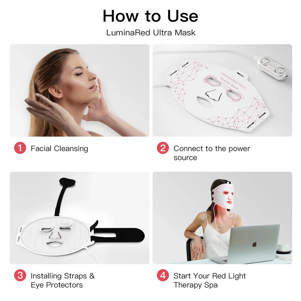 Katalyst LuminaRed Ultra LED Mask - 4-Wavelength Light Therapy Device with 288 Beams for Anti-Aging, Wrinkle Reduction & Skin Rejuvenation