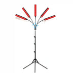 Katalyst 5-head red light therapy lamp with 360 LEDs (240×660nm + 120×850nm), five flexible gooseneck arms on adjustable black tripod stand, full product view on white background.