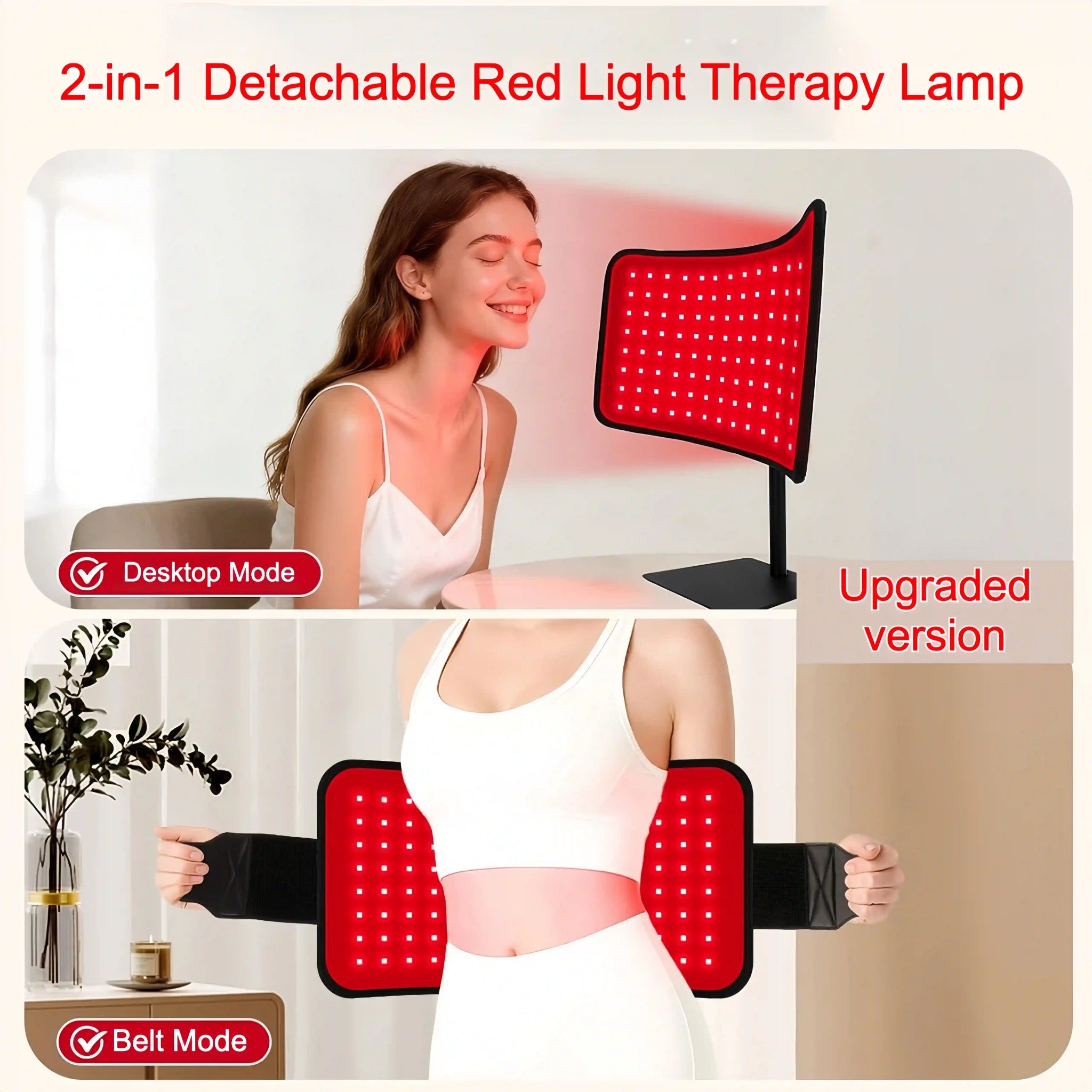 2-in-1 Red Light Therapy Device with Belt & Stand