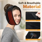 KATALYST red light pain relief wrap infographic showing the benefits of 660nm red and 850nm infrared light waves.