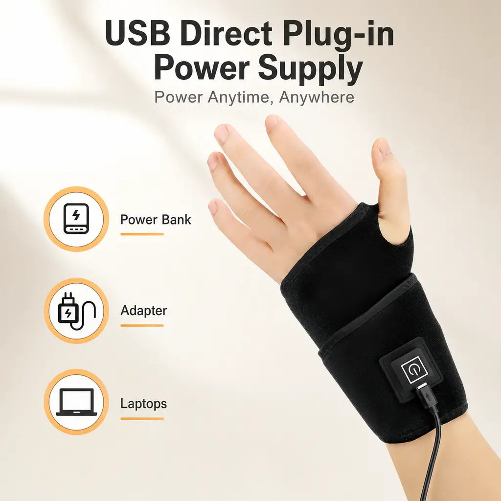 KATALYST USB Red Light Wrist Wrap close-up, highlighting its 48 premium dual-chip LED beads emitting therapeutic light.