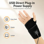 KATALYST USB Red Light Wrist Wrap close-up, highlighting its 48 premium dual-chip LED beads emitting therapeutic light.