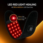KATALYST USB Red Light Wrist Wrap infographic, showing five levels of brightness and three pulse therapy modes.